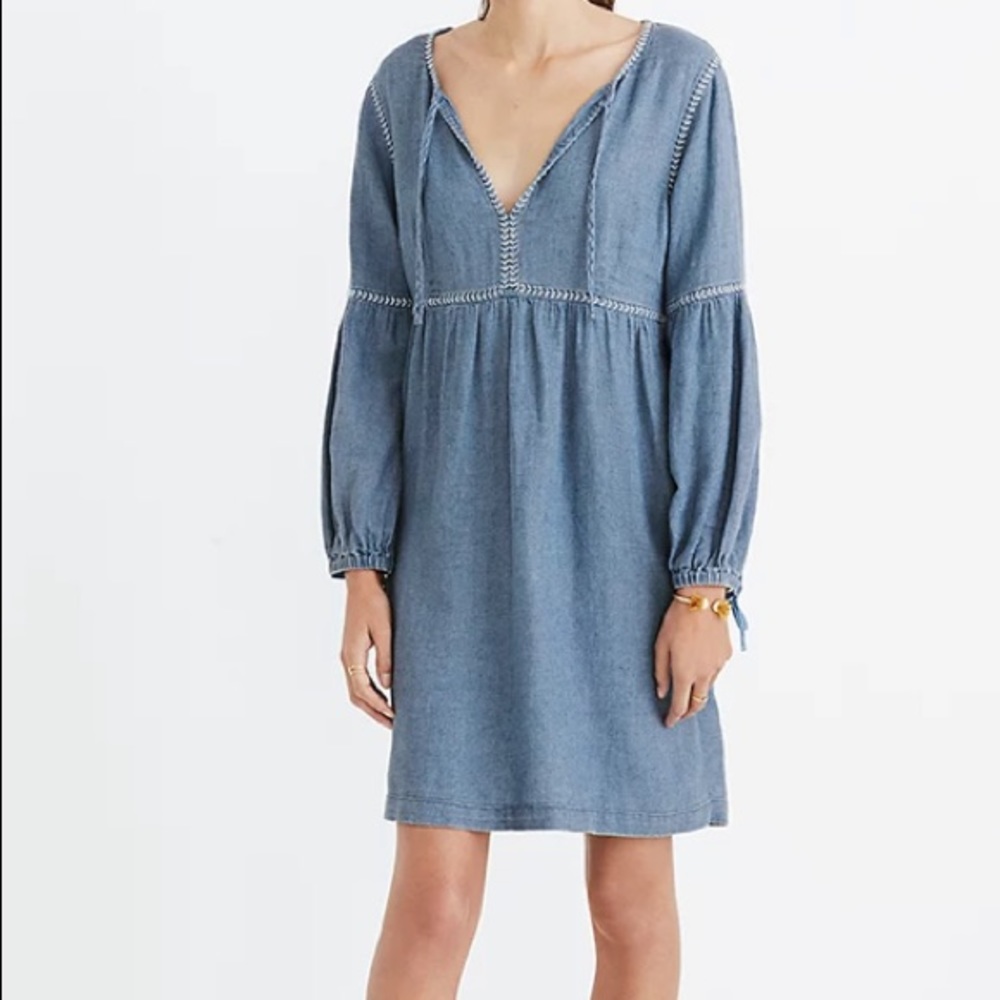 Madewell Indigo Peasant Dress